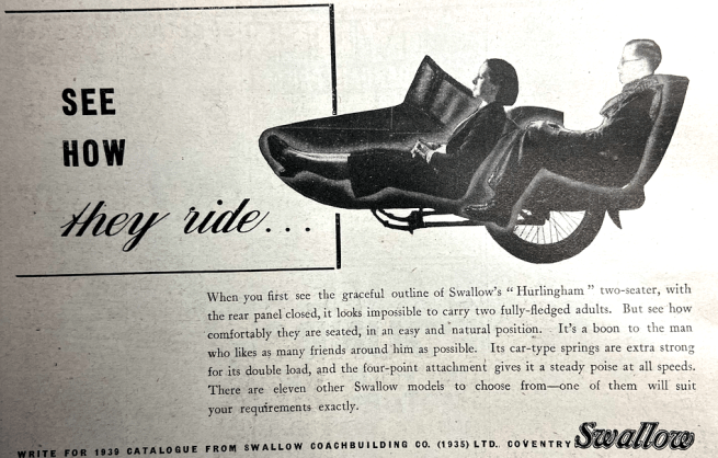 1939 SWALLOW SCAR AD