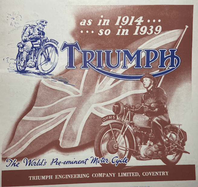 1939 TRIUMPH 1914-39 AD