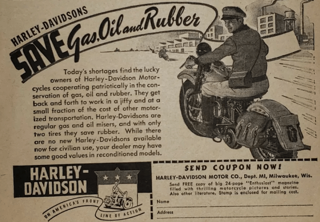 1942 HARLEY AD