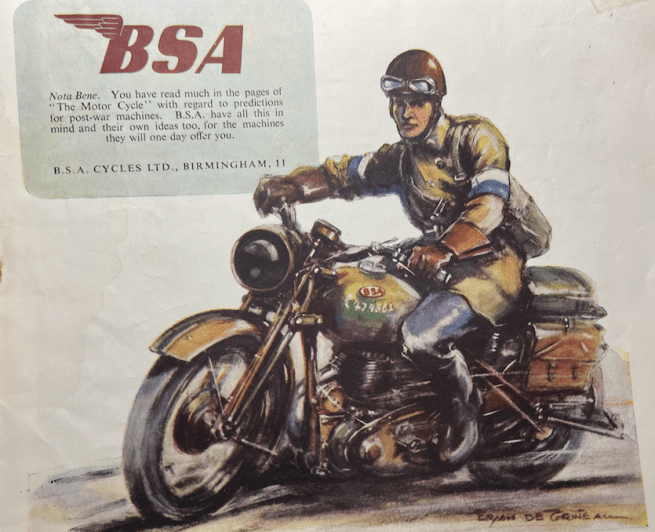 1943 BSA COLOUR AD