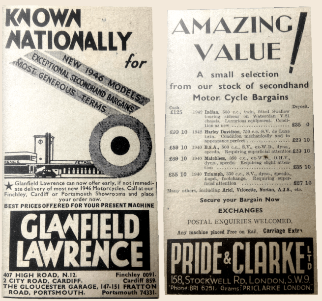 1946 GLANFIELD PRIDE ADS