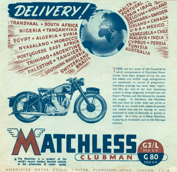 1946 MATCHLESS PG AD