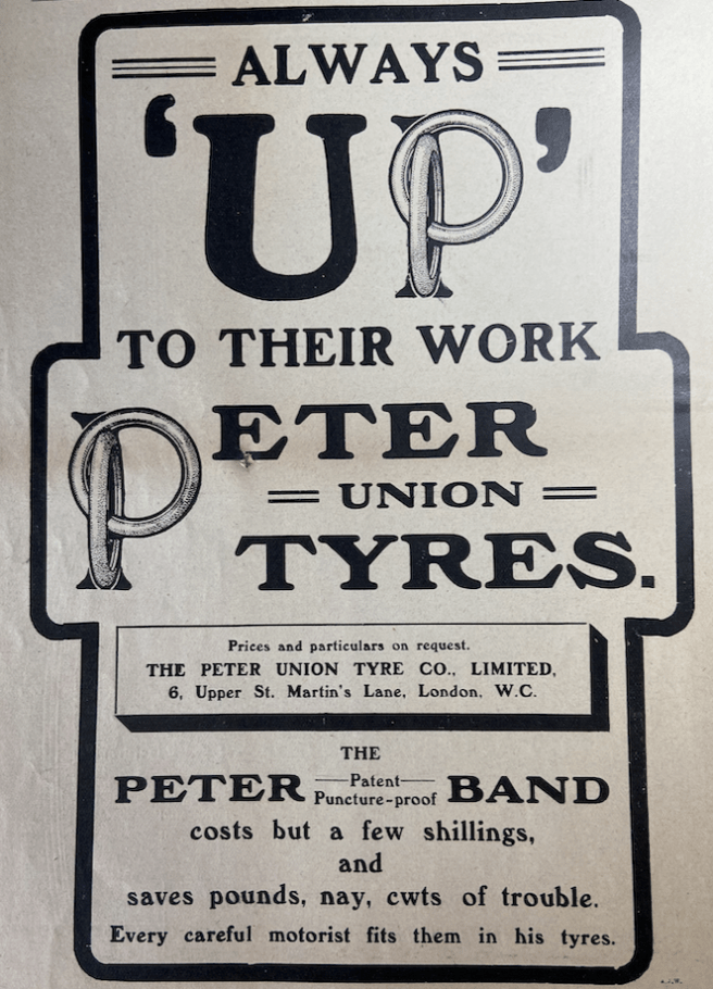 1906 UNION TYRES AD