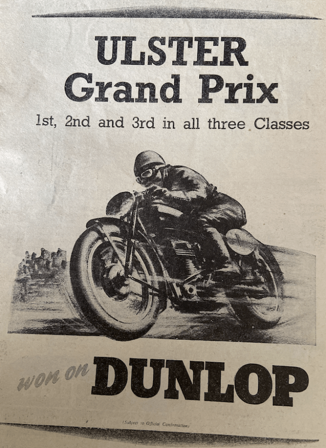 1947 DUNLOP ULSTER AD
