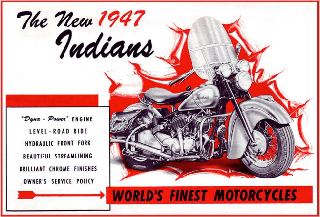 1947 INDIAN CARD AD