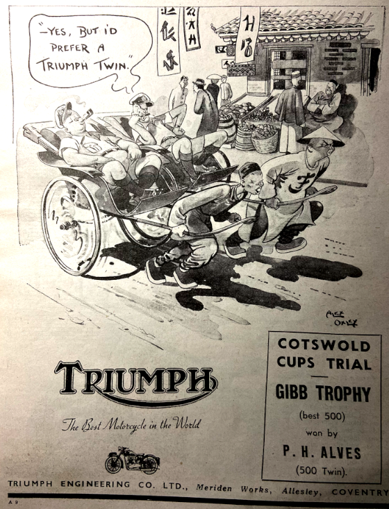 1947 TRIUMPH RICKSHAW AD