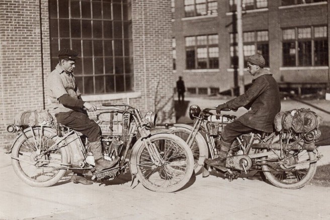1914 two Harley-Davidson Motorcycles