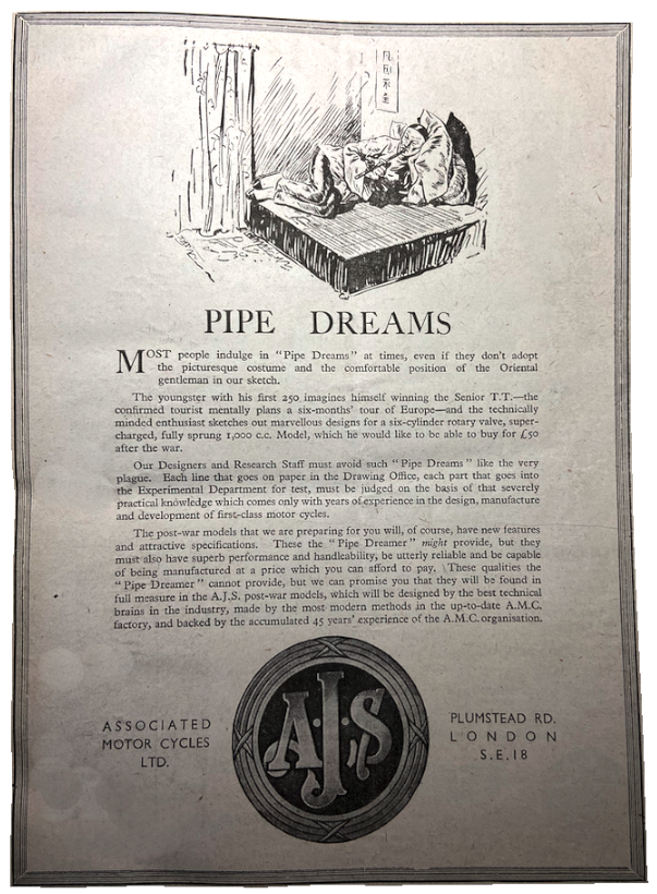 1945 AJS OPIUM AD