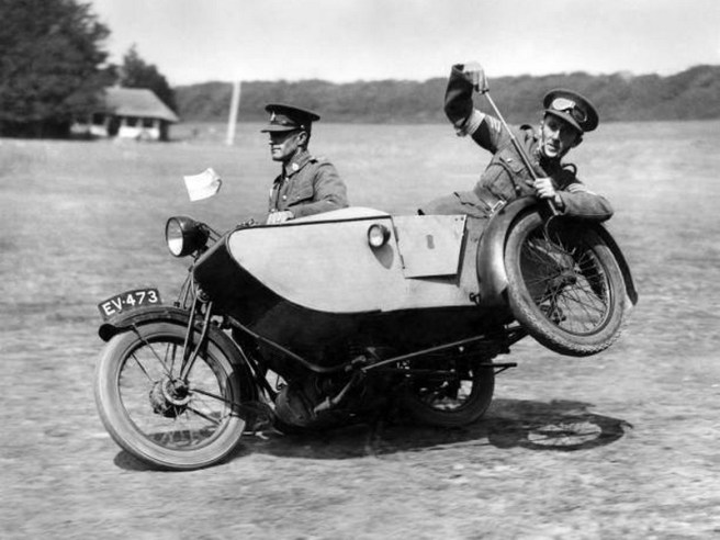 British Army Motorcycle and sidecar