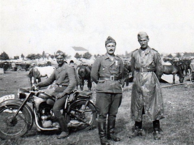 ww2 Bulgarian officers , field scene near Novi Sad